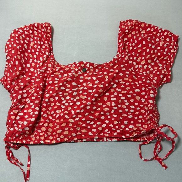 Roxy Red and White Patterned Crop Top - Picture 6 of 6